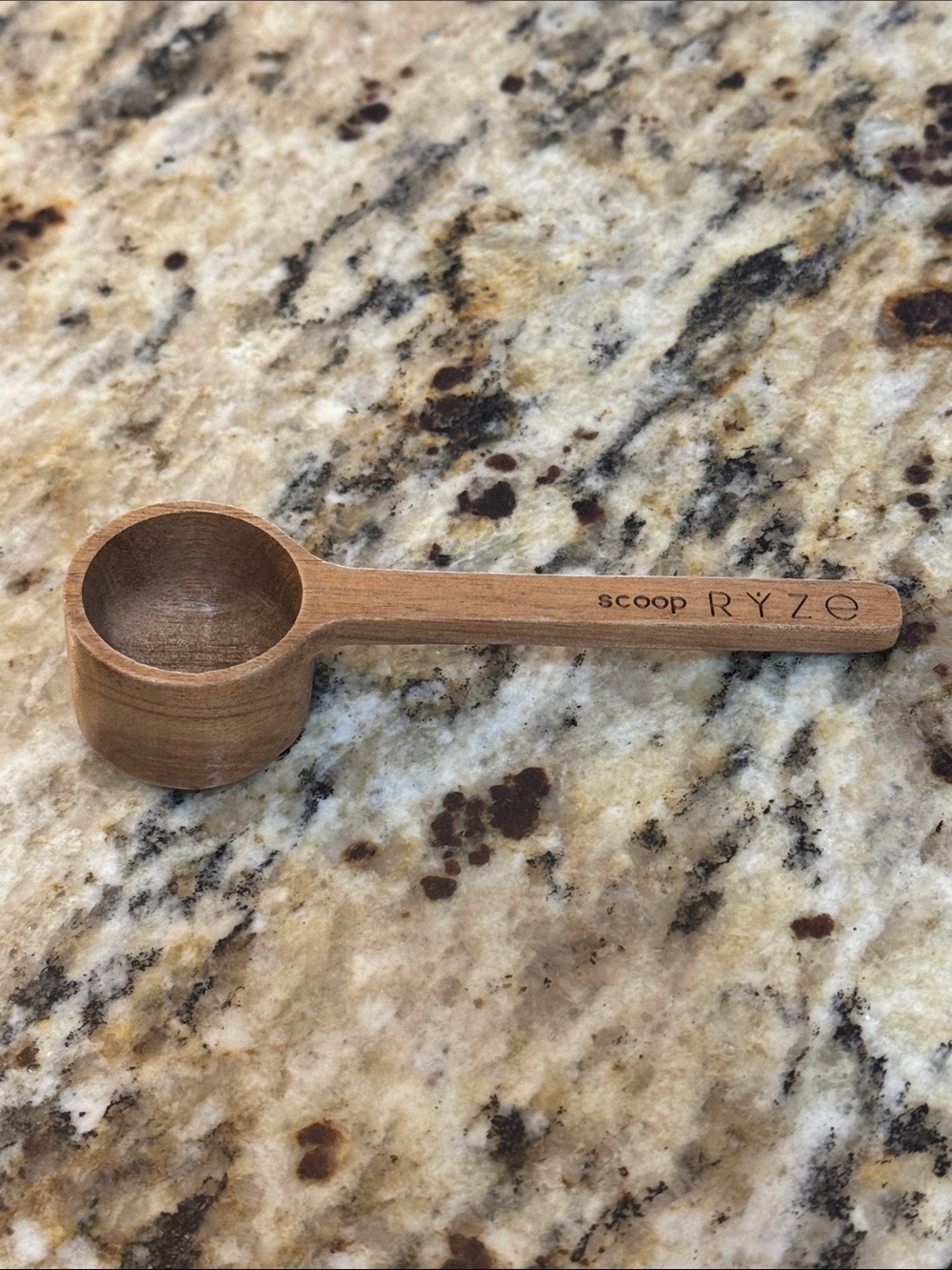 RYZE Acacia Wooden Coffee Scoop - Natural Brown